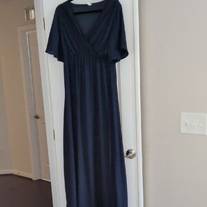Elegant Navy Blue Maxi Dress
